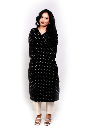 Black Handloom cotton Kurta