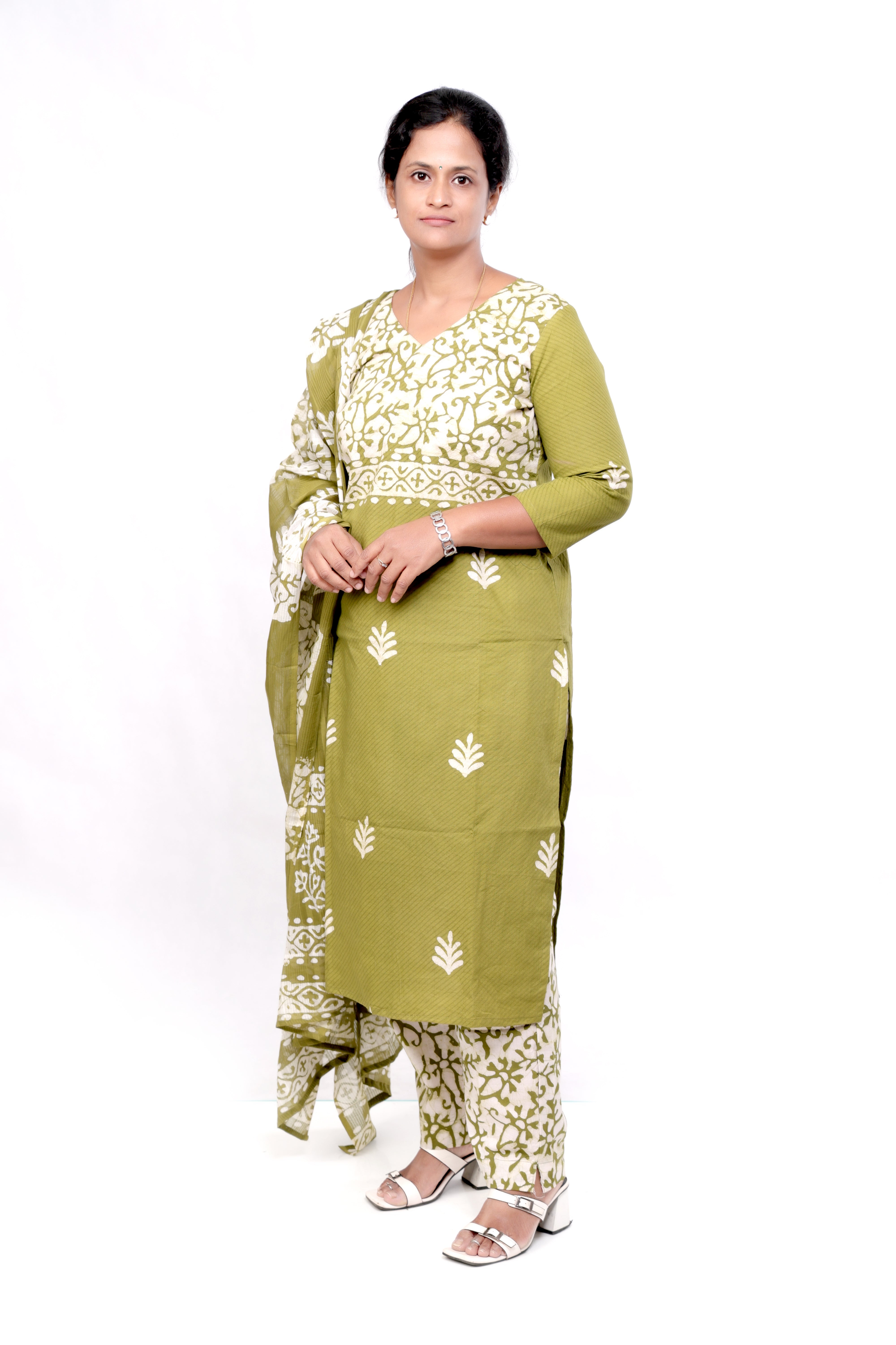 Batik Print Cotton Salwar set - Green