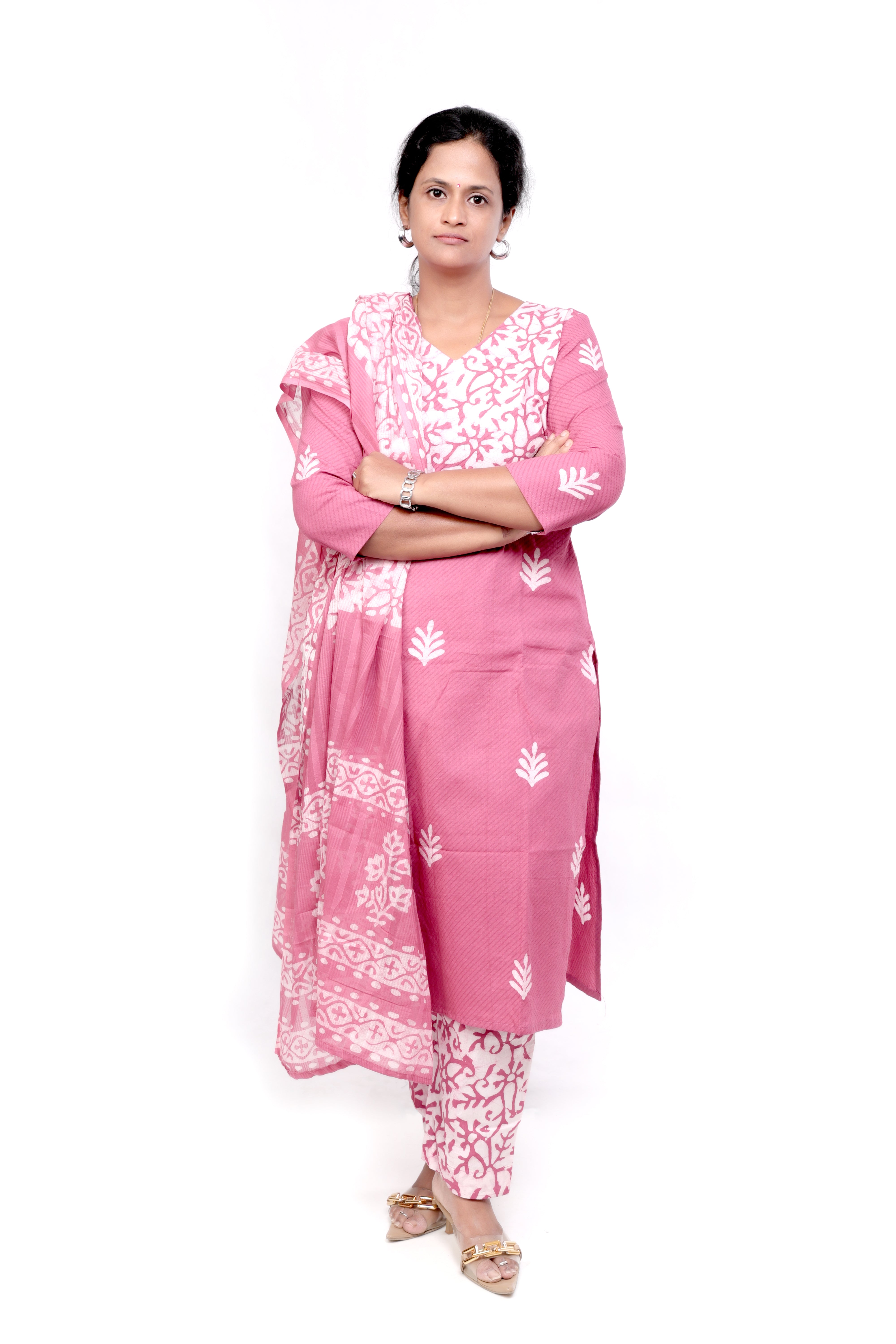 Batik Print Cotton Salwar set - Pink