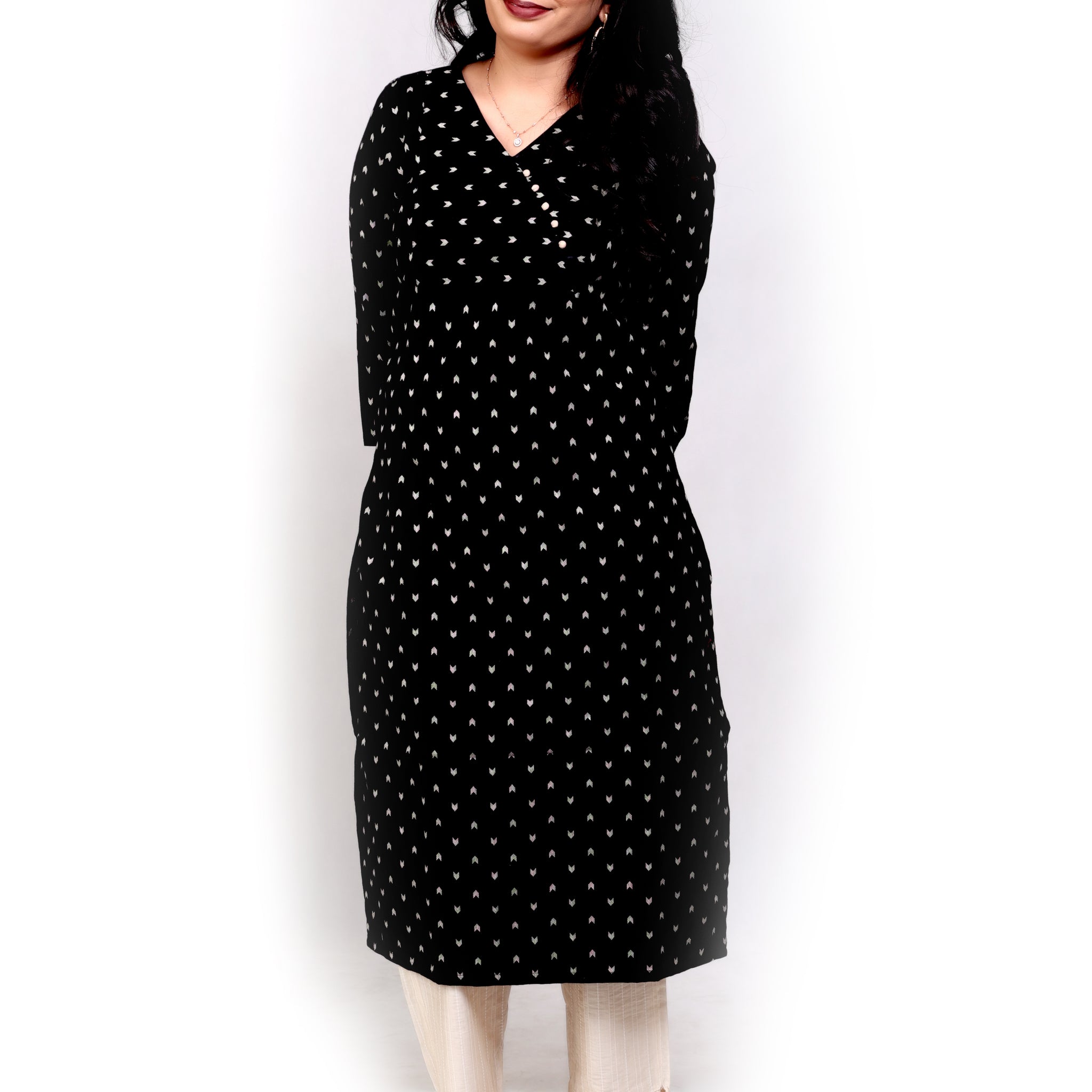 Black Handloom cotton Kurta