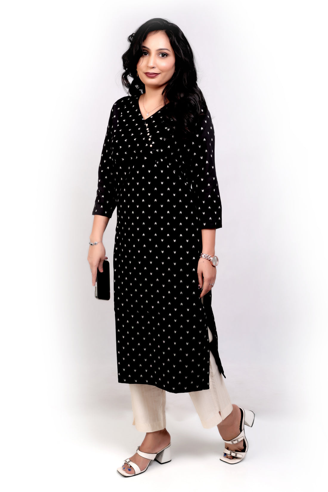 Black Handloom cotton Kurta