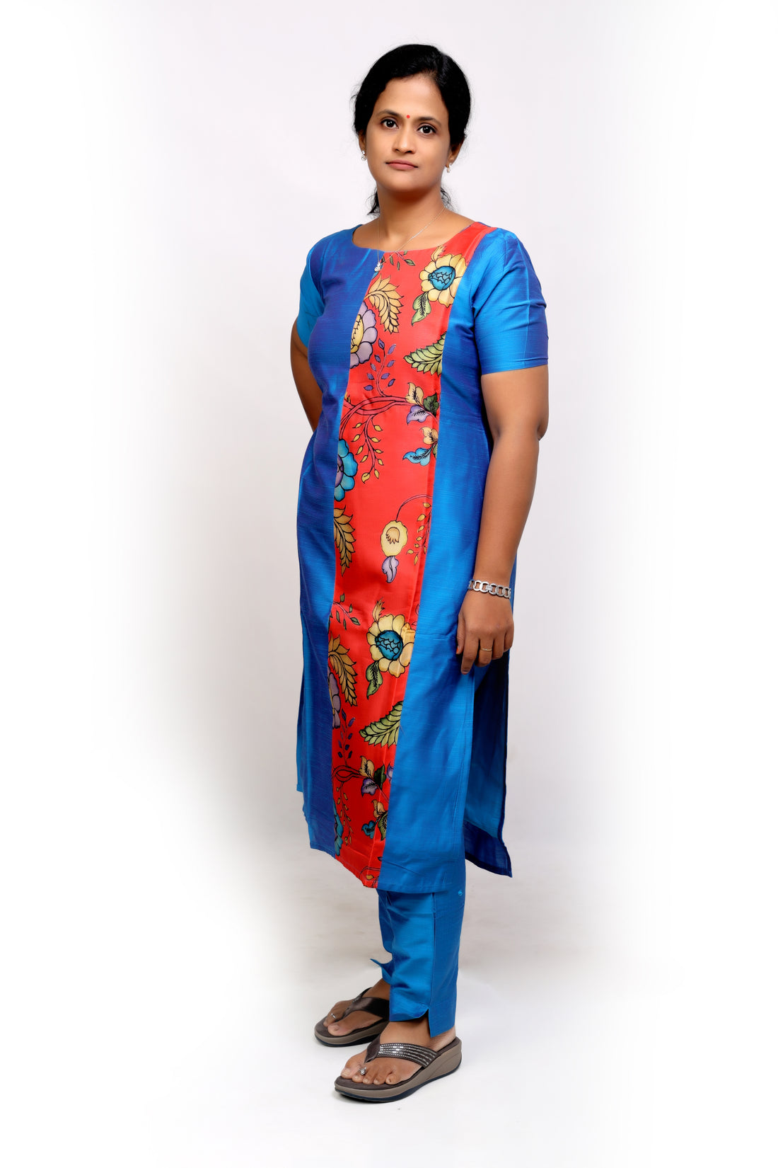 Bright Blue Raw Silk Kurta Set