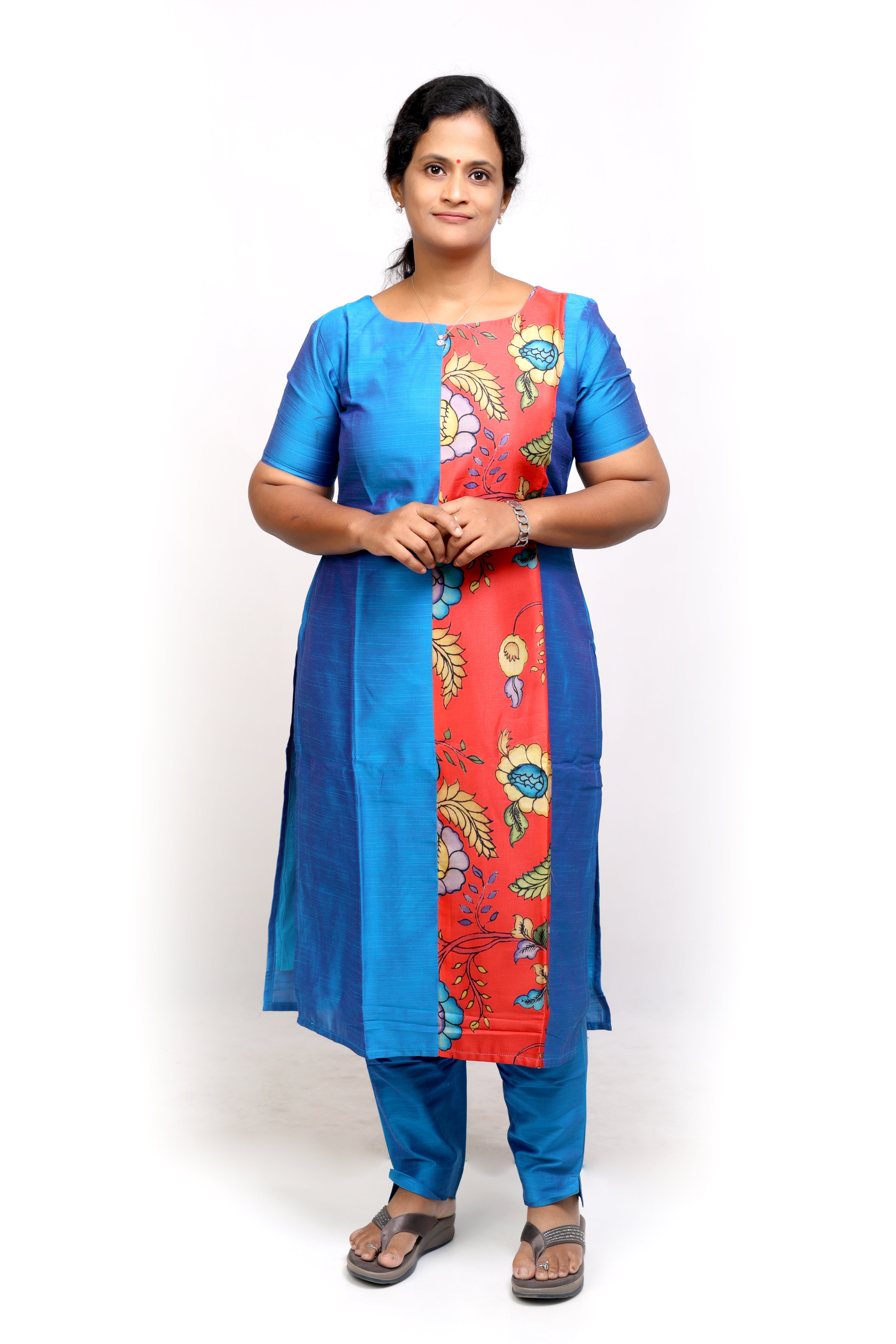 Bright Blue Raw Silk Kurta Set