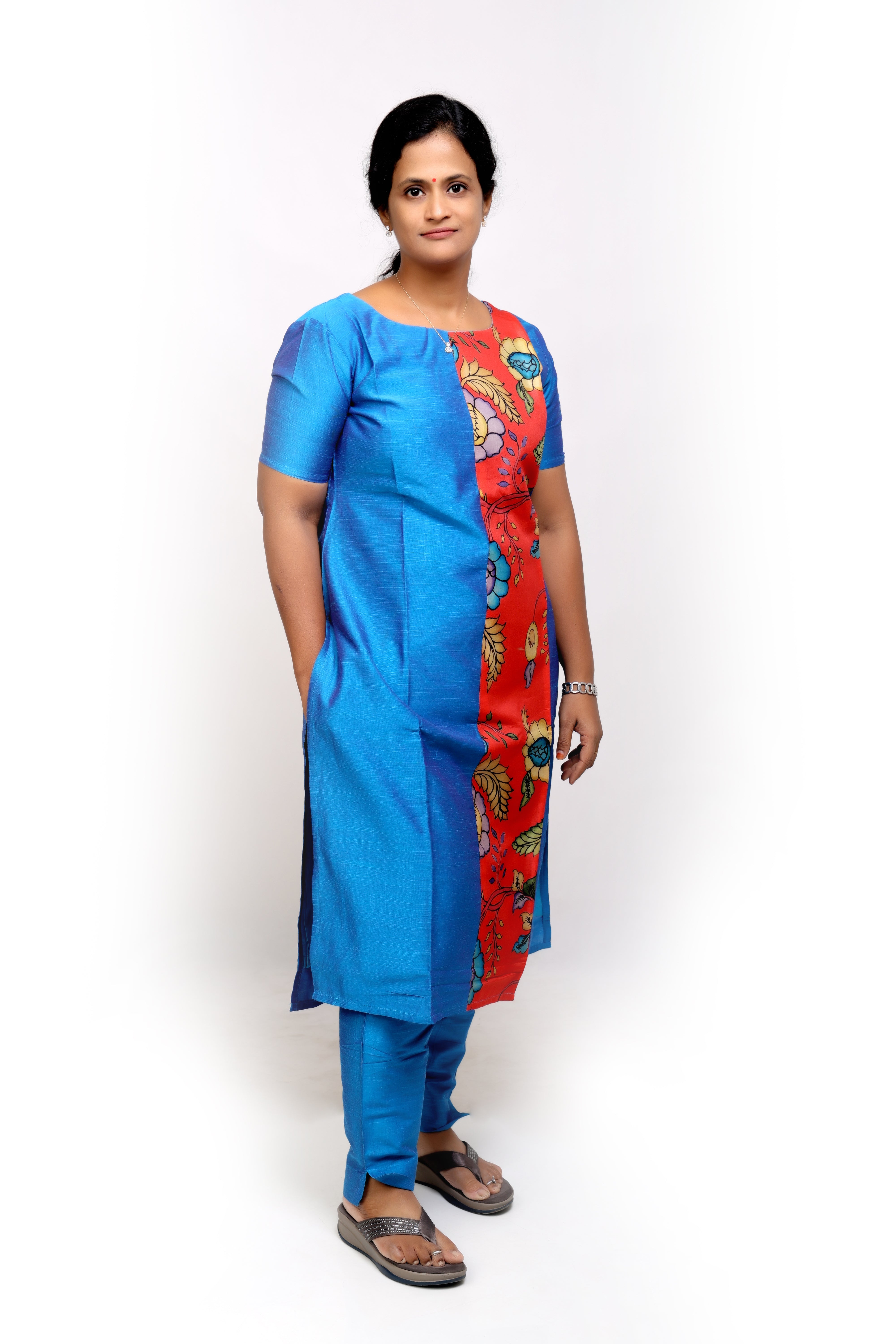 Bright Blue Raw Silk Kurta Set