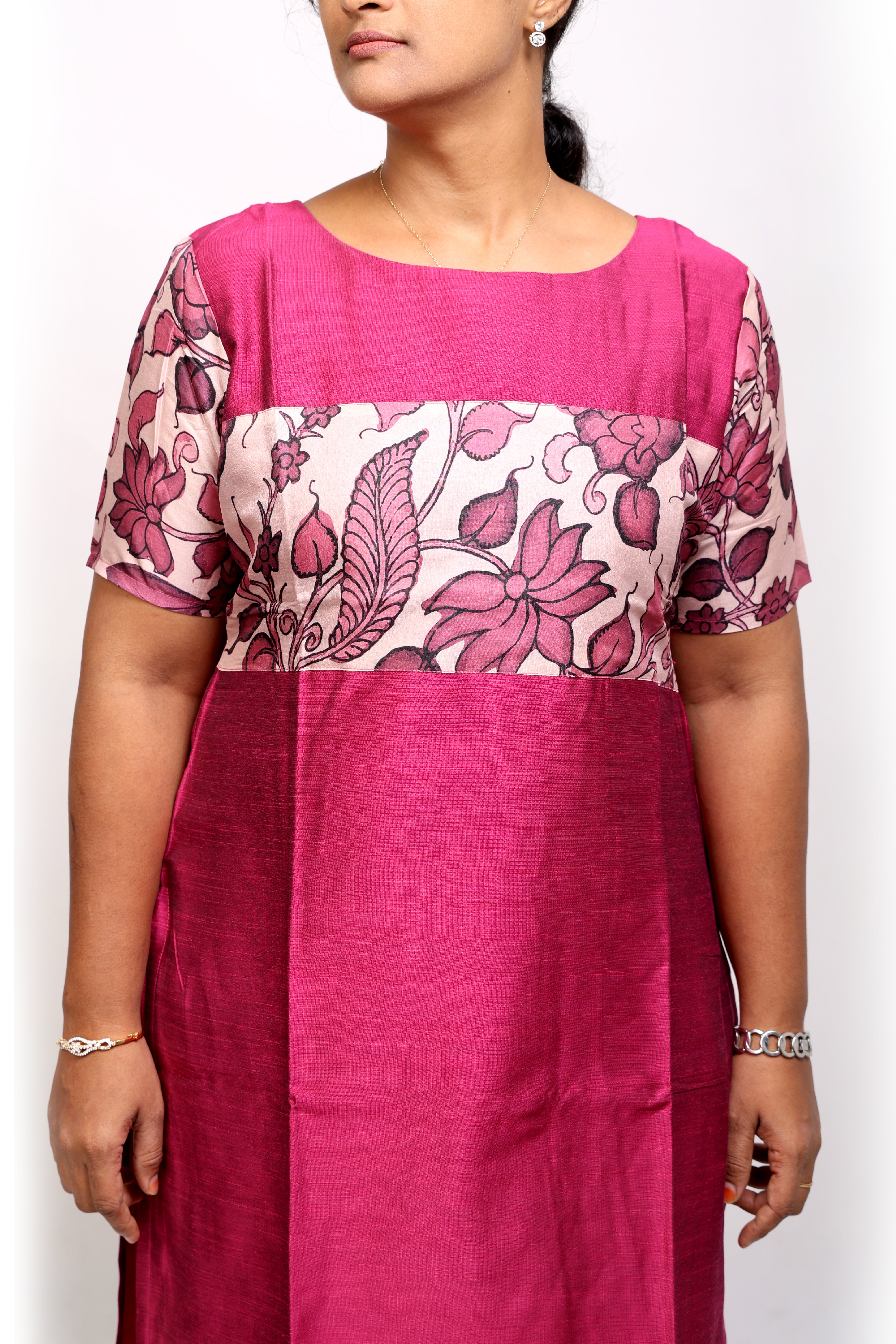 Deep Pink Raw Silk Kurta Set