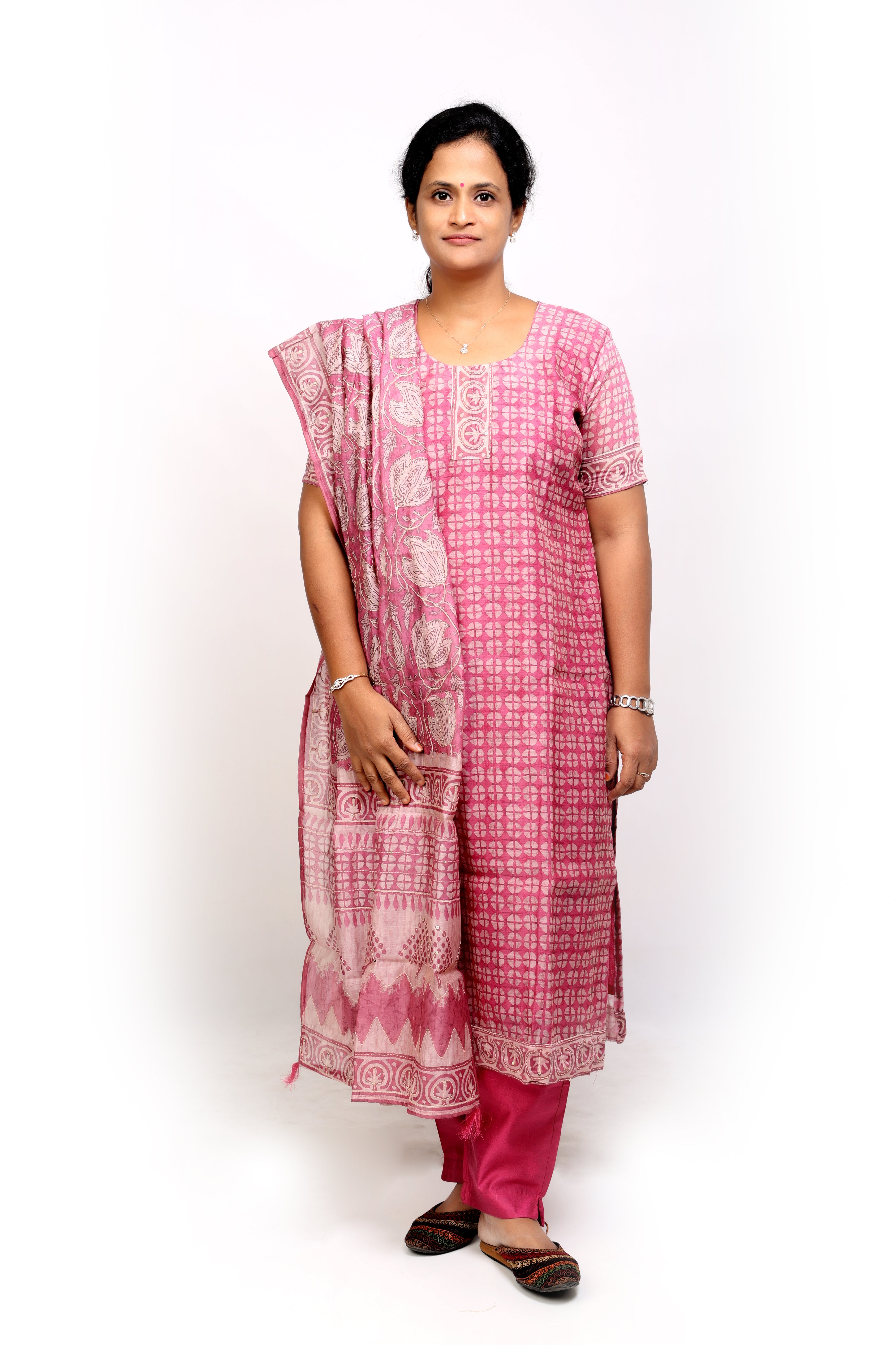 Stunning Kantha work Salwar Set - Pink