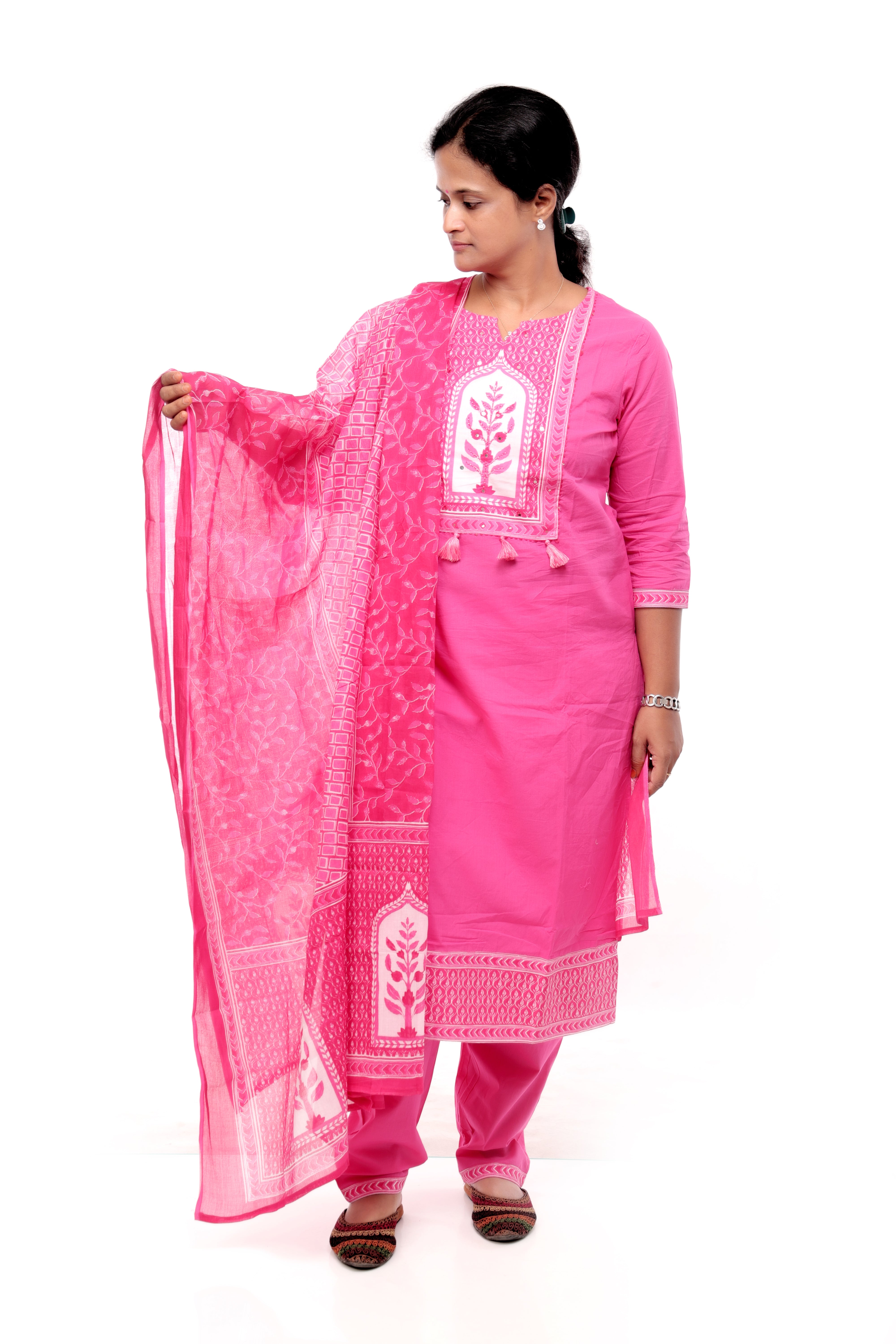 Candy Pink Cotton Salwar Set