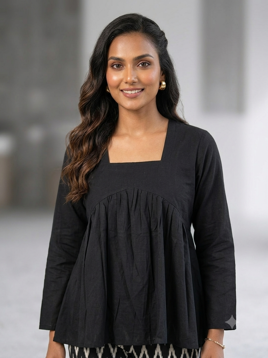 Black Peplum Top