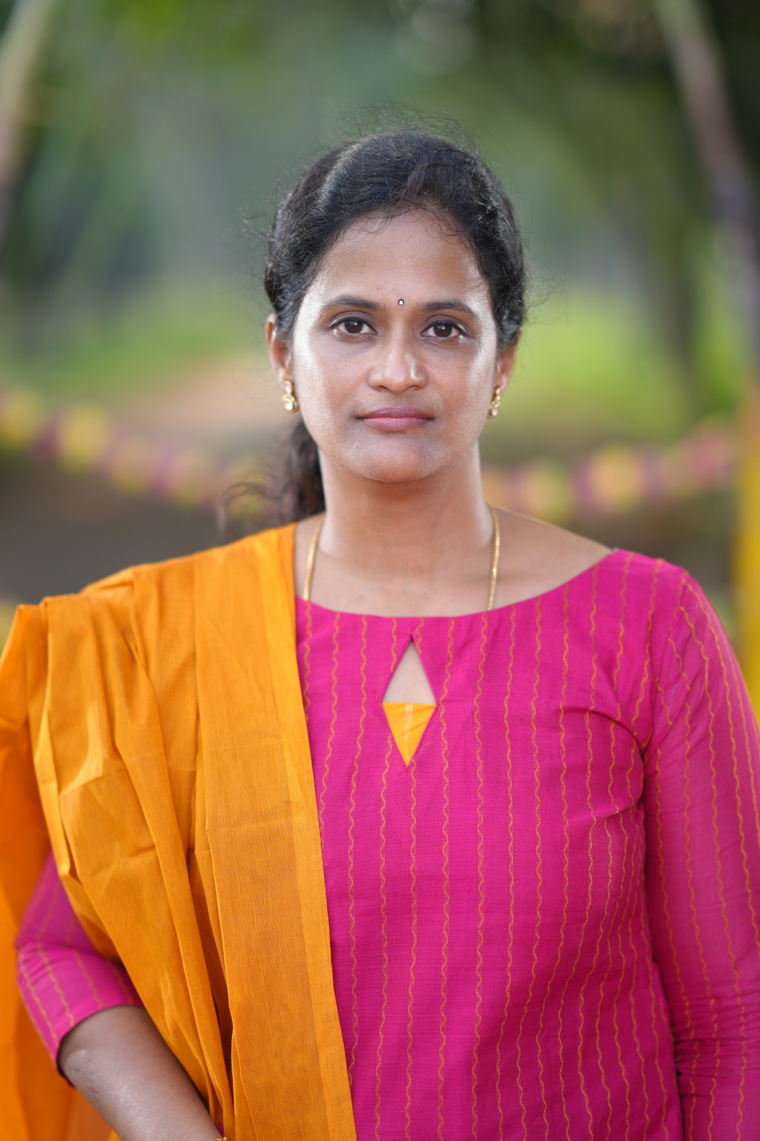 Pink Cotton Kurta Set with Festive Mustard Dupatta