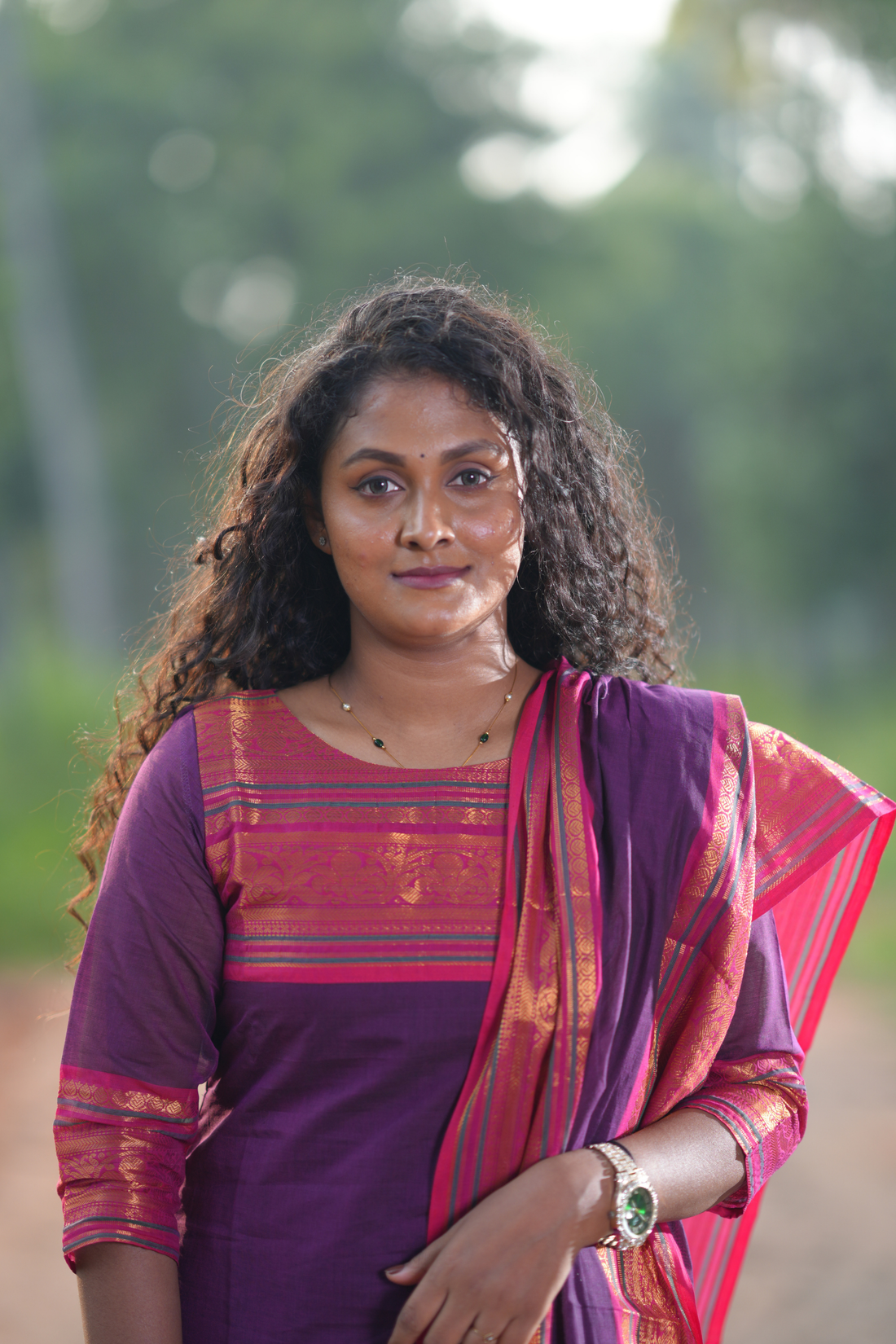 Premium Purple Cotton Kurta and Dupatta Set