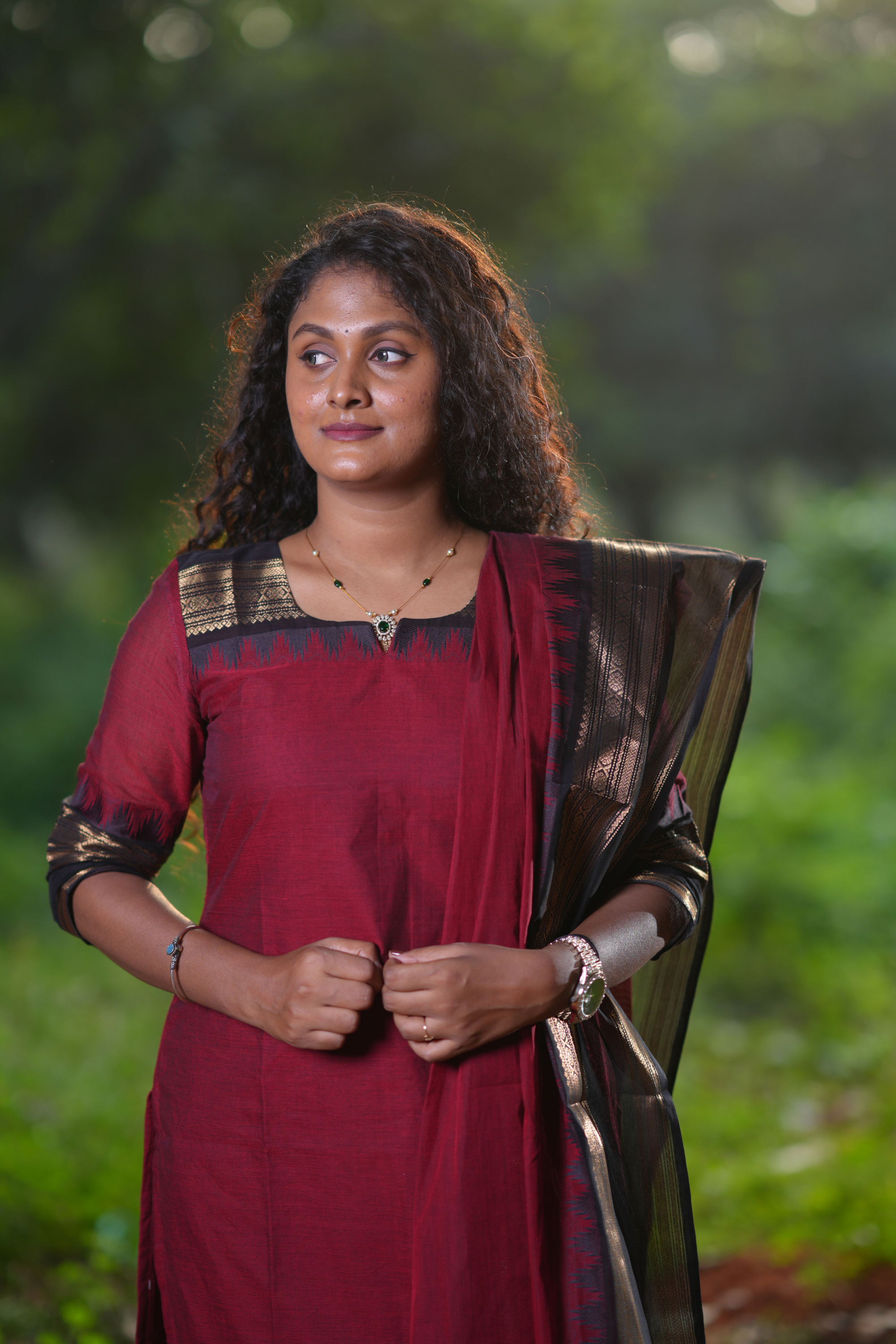 Premium Maroon Cotton Kurta and Dupatta Set