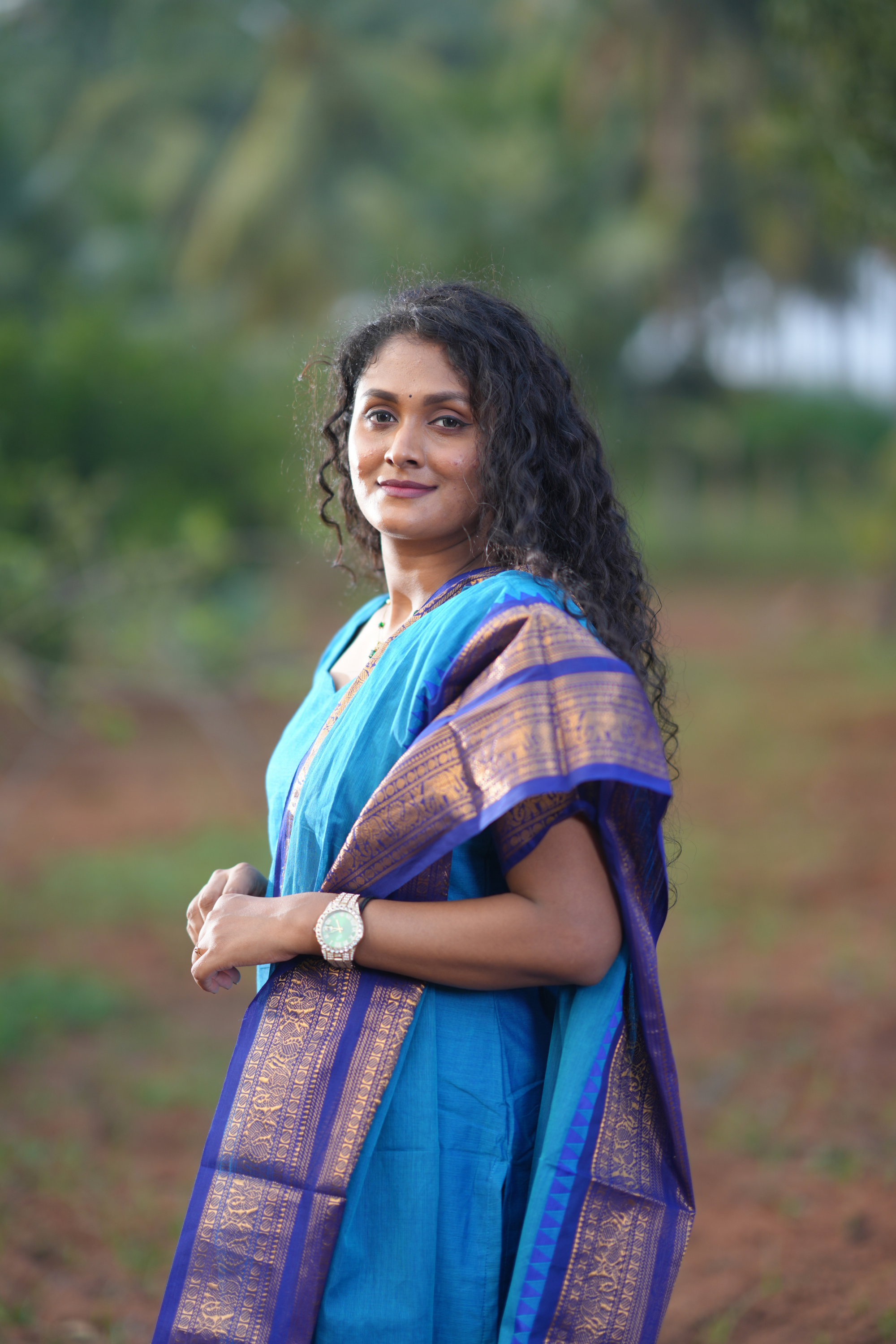 Blue Cotton Kurta with Matching Dupatta