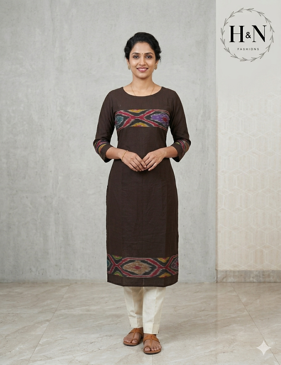 Brown Cotton Kurta