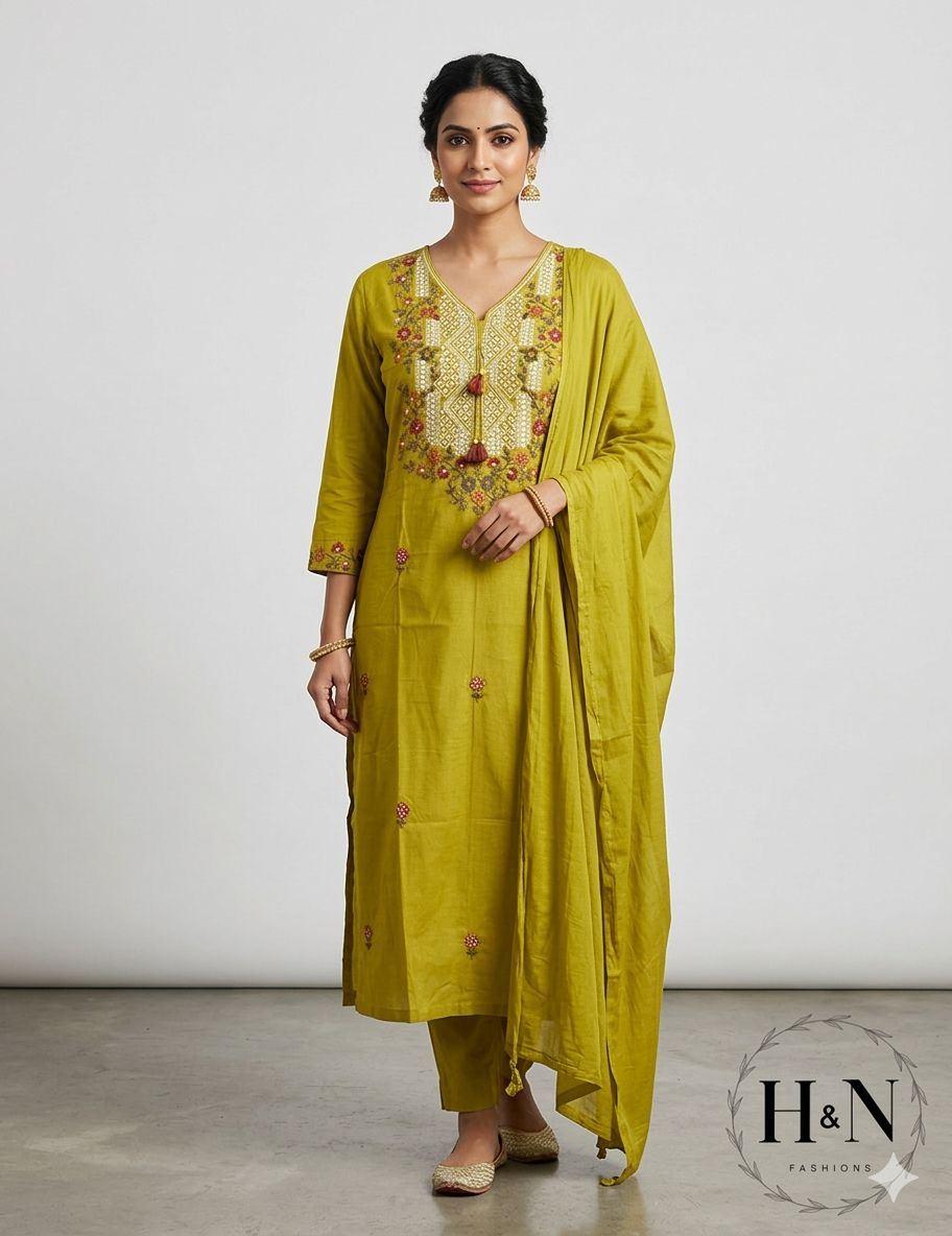 Green Embroidered Salwar Set