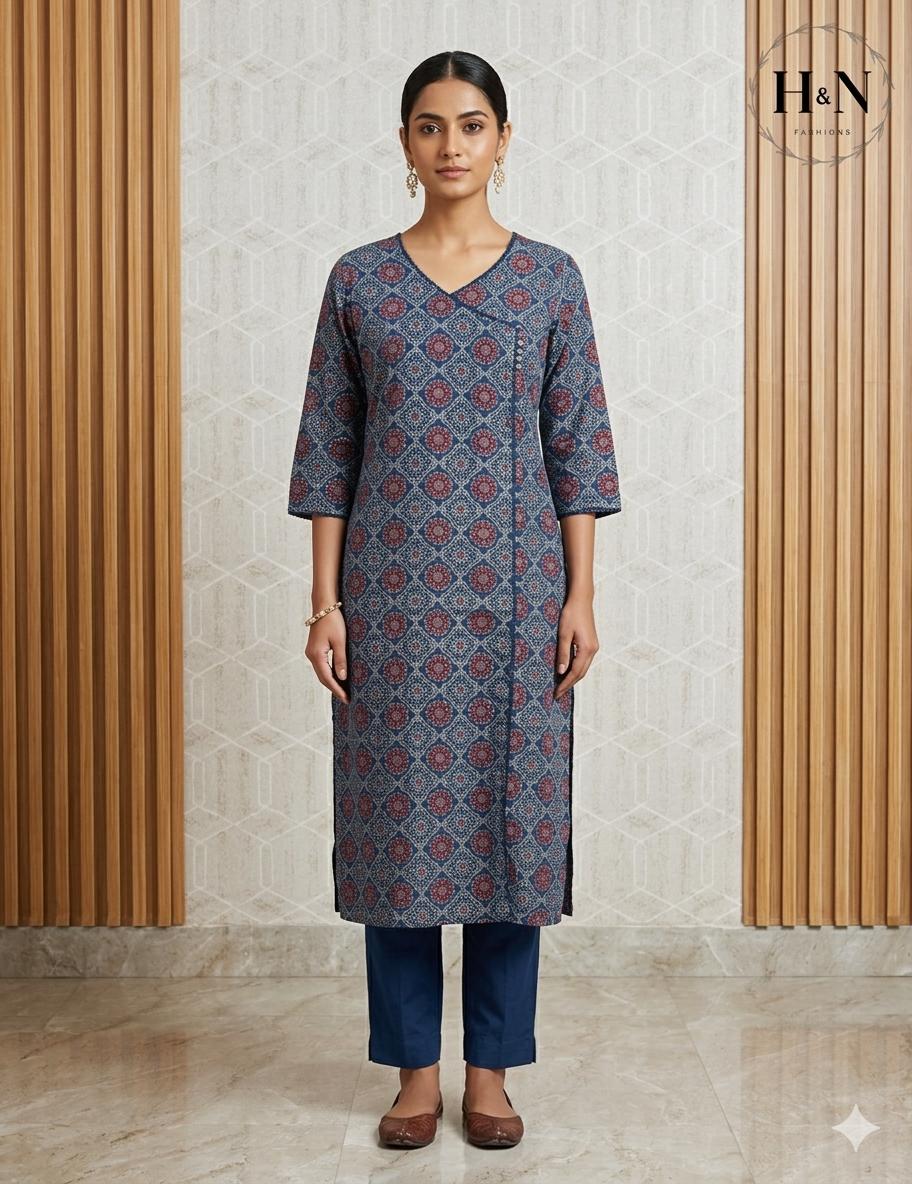 Blue Ajrakh Printed Kurta