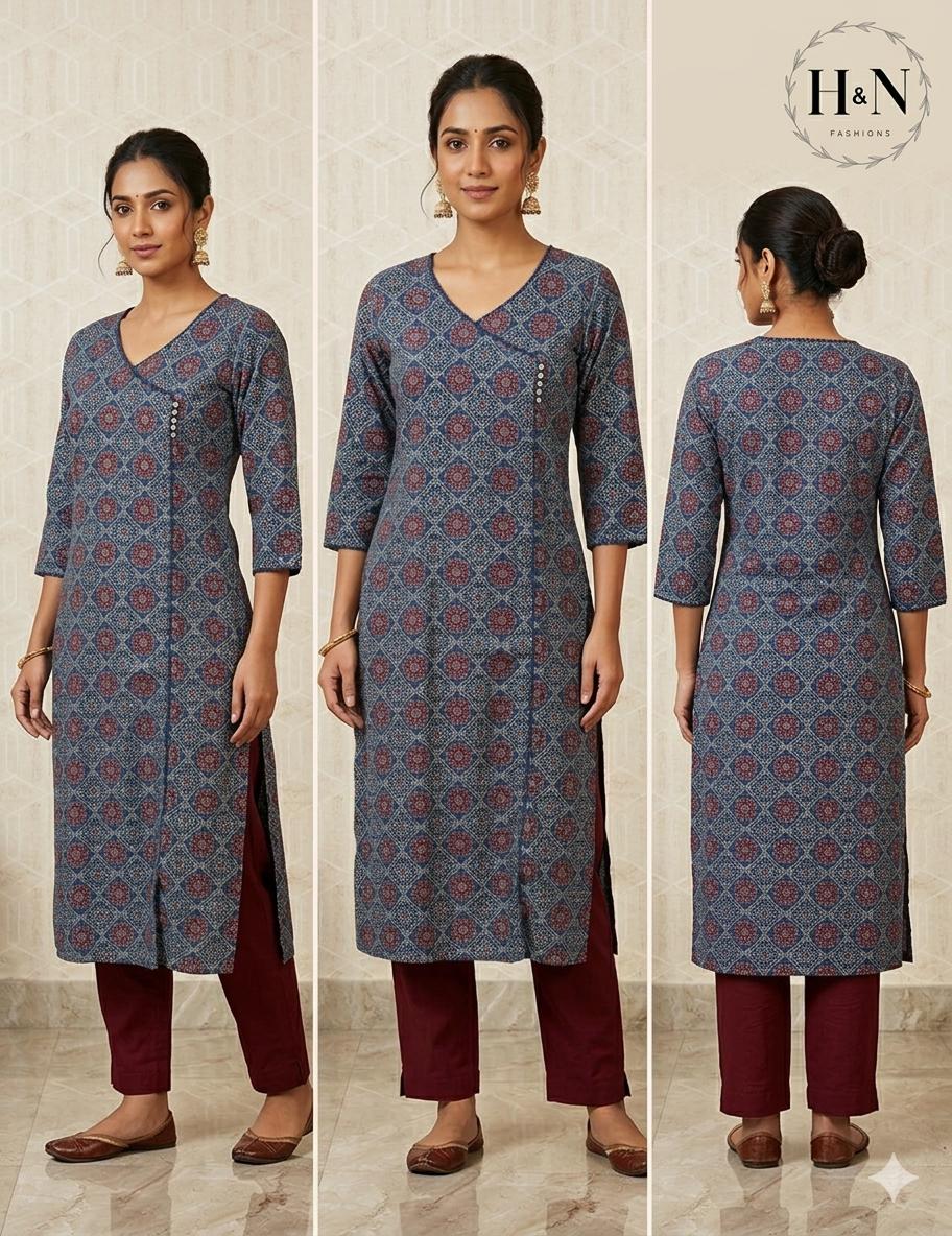 Blue Ajrakh Printed Kurta