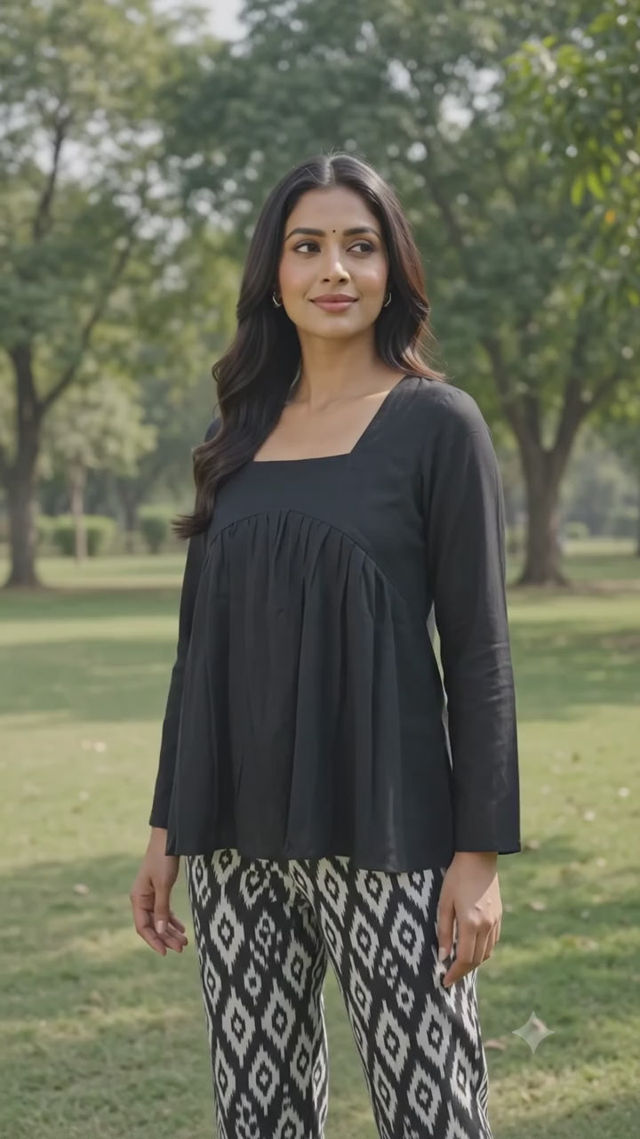 Black Peplum Top